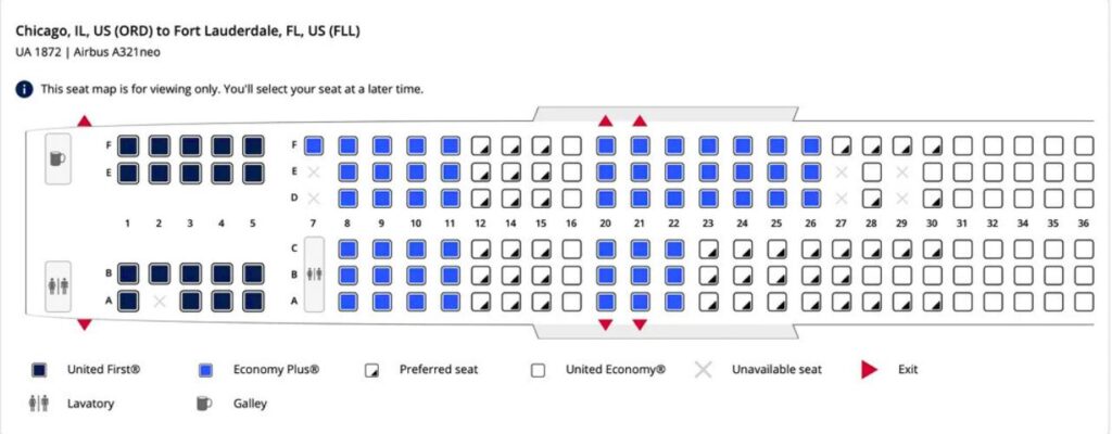 United Airlines Seat Map
